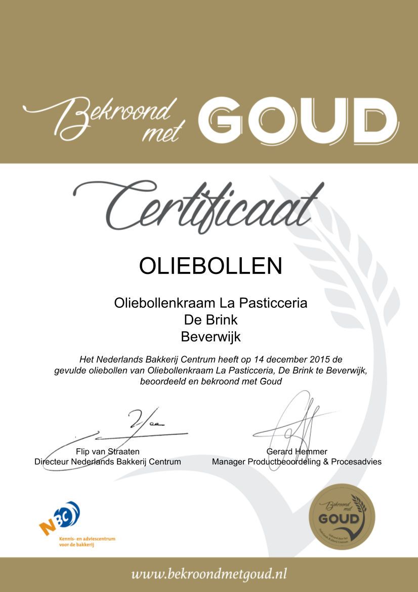 Oliebollen certificaat